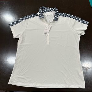 Women's Lady Hagen Desert Getaway Short Sleeve Golf Polo Size XXL  Plaid NEW